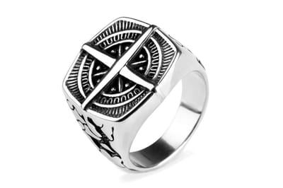 Di Lusso - Ring Nic - Stainless Steel - Zilverkleurig - Heren - 22.00 mm