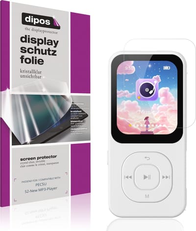 dipos – 4x Beschermfolie geschikt voor PECSU S2-New MP3-Player | Krasbestendige & heldere Screenprotector Ultra-Thin