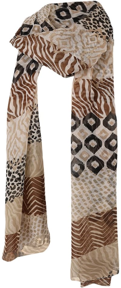 Sarlini Langwerpige Sjaal Multi Neutrals Beige