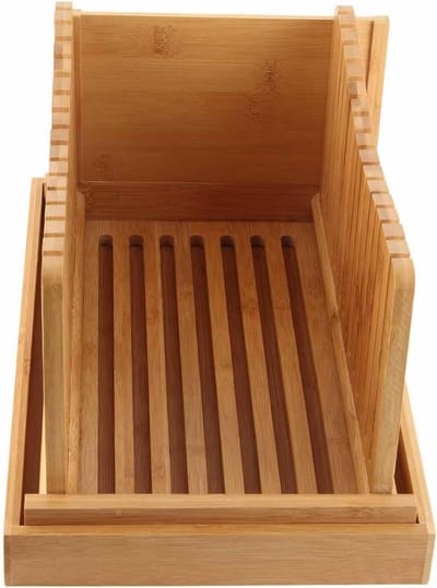 Broodsnijmachine Bamboe - Broodsnijder Gids - Brood Snijden - Verstelbare Plakdikte - 33 x 22 x 6 cm - Natuurlijk Bamboe