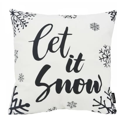 Gek op kussens! Sierkussen zwart-wit kerst #4 | 45 x 45 cm | katoen/polyester