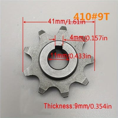 Originele 9T Vaste Tandwiel 410 Ketting Klein Tandwiel, Gebruikt voor Elektrische Fietsmotor MY1016Z Fiets Zijdelingse Aandrijfmotor Unit Motor MY1018 gray