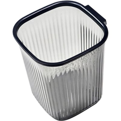 Prullenbak Transparant Gestreept Verdikt Grote Capaciteit Vierkant Plastic Afvalbak voor Slaapkamer Woonkamer Transparant Transparent Black Large black