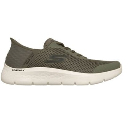 Skechers GO WALK FLEX - HANDS UP Heren Instappers - Groen / Zwart