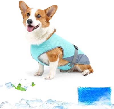 KZQ Verkoelende hondenharnas voor zomer - Lichtgewicht en ademend mesh met UV-bescherming - Verstelbaar en comfortabel voor warm weer - XL geschikt voor 40-60 kg - Blauw