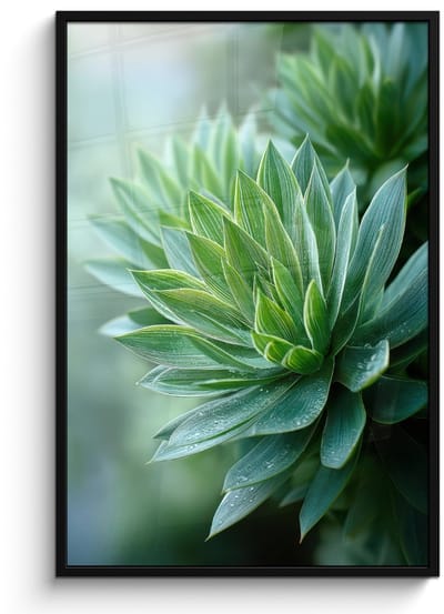 Poster in lijst - Fotolijst 80x120 cm - Posters - Blad - Plant - Groen - Textuur - Posterlijst zwart - Decoratie - Wanddecoratie woonkamer - Muurdecoratie slaapkamer