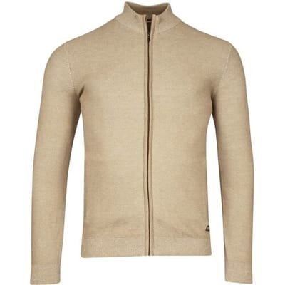 Baileys Vest Cardigan Zip Allover Plated Two-Tone Jacquard Taupe / male