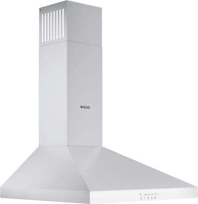 Wiggo WE‑D530P(W) – Wandschouw Afzuigkap 50 cm – Wit – 300 m³/h – Knoppenbediening – LED Verlichting – 5 jaar garantie