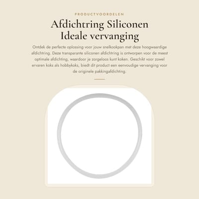 Dailygoods- Afdichtring Hoge Temperatuurbestendigheid - Vervanging Kookgerei - Eenvoudige Installatie - Flexibel Siliconen - Efficiënte Afdichting - Food Grade Materiaal - Siliconenring