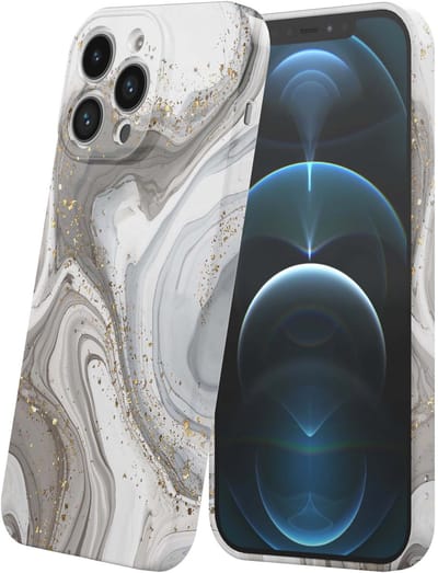 Smartphonica Telefoonhoesje Geschikt voor iPhone 12 Pro met Zilver Marmer Opdruk - Flexibel Softcase TPU - Backcover Case Silver Marble Design geschikt voor iPhone 12 Pro