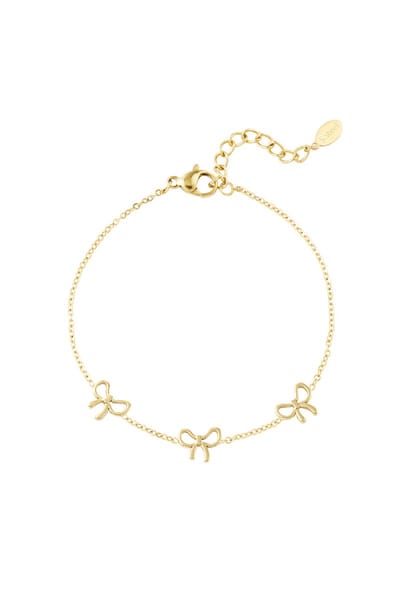 Bijoutheek Armband (Sieraad) 3 Strikjes Goud