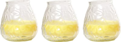 Citronella lowboy tafelkaars - 3x - 10 cm - 40 branduren - citrusgeur