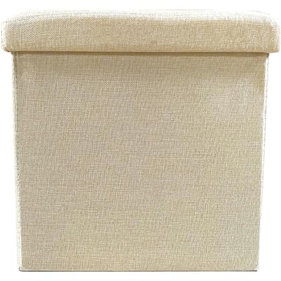 Puff Ottoman de Almacenaje Cuadrado Plegable 38x38x38cm | Nyana Home | Gran Almacenaje | Estilo Otomano | Poliester Resistente
