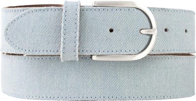 Jeans Riem Dames - Broekriem Leer Denim - Dagelijks Gebruik - Gestikte Naad - 4 cm Breed - Blauw