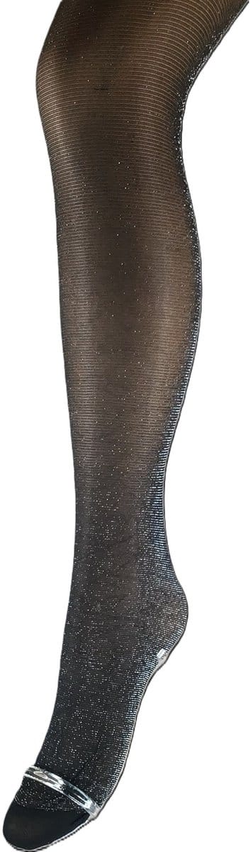 Bonnie Doon Curvy Glitter Tight Panty Subtiele Glitter Grote Maat XXL 44/46 Zwart/Zilver - comfortabele pasvorm - speciaal voor grote maten - glamour - feestelijk - casual - curvy - metalic - Subtiel - Zwart met Goud -Black/Silver - BP251904.141