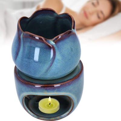 Allecto - Candle Essential Oil Houder - Aromabrander - 180 ml - Keramische Theelichthouder - Geurlamp - Diffuser - Geschikt voor elke ruimte - Kleu...