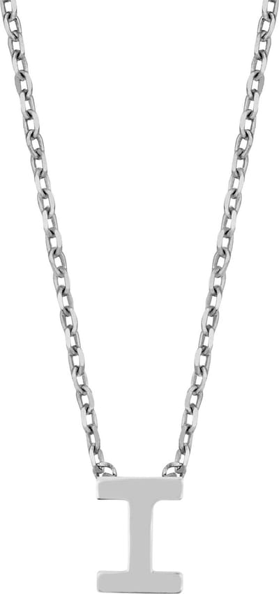 Cadeau voor haar New Bling 9NB-907I Zilveren Ketting Dames - letterhanger - I - Initiaal sieraad - Zilverkleurig