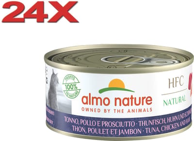 Almo Nature HFC Kattenvoer - Tonijn, Kip & Ham - 24x150gr