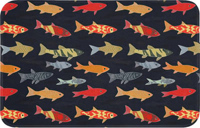 Badmat 80x50 cm - Antislip - Vissen - Patroon - Kleurrijk - Badmatten voor badkamer - Badkamermat - Douchemat - Badkamer mat