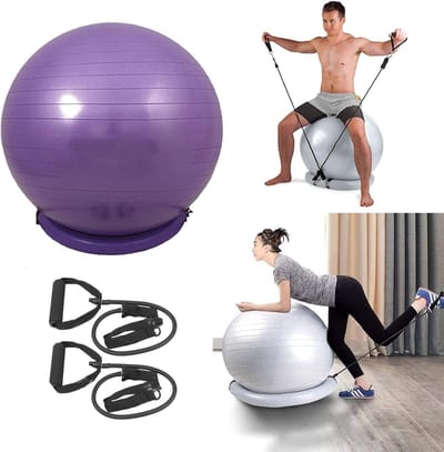 Stabiliteitsbalstoel - Ergonomische stoel bal - Actief Zitten - Barstbestendige zitting - 75cm - Paars
