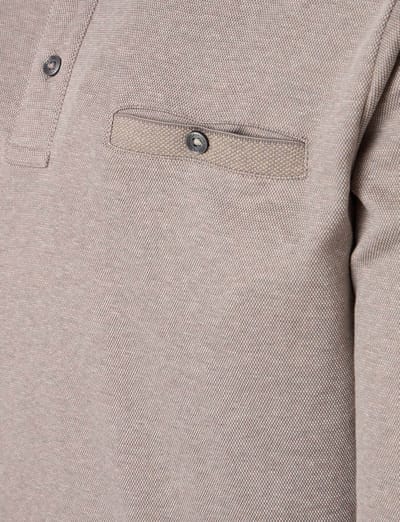 CASAMODA Long Sleeve Polo Structure Grijs - Maat 3XL - Heren - Longsleeve polo