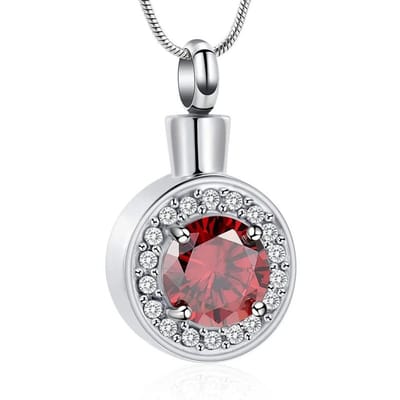 Aramat Jewels | Gedenkhangers | Stalen Zirkonia Ashanger rond | Blauw | |20mm | Staal | Volwassenen | Verkleurd niet