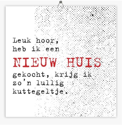 Tegeltje Nieuwe woning - Stippel - Kuttegeltje - 10,8 x 10,8 cm