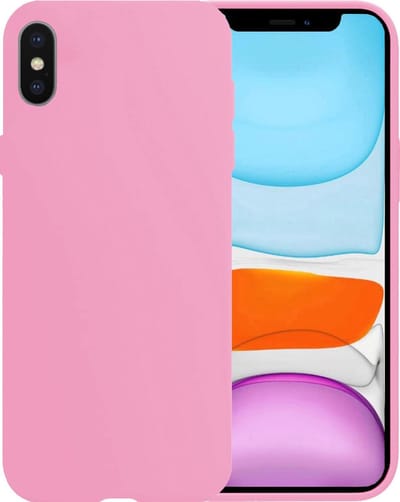 Hoesje - Geschikt voor Apple iPhone X - Sterk & Shockproof - Siliconen Case - Hoes Cover - Telefoonhoes - Lichtroze