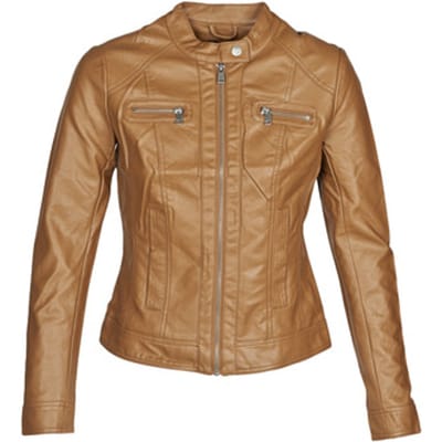 Only Jas Onlbandit Faux Leather Biker Otw Noos 15081400 Cognac Dames Maat - 34