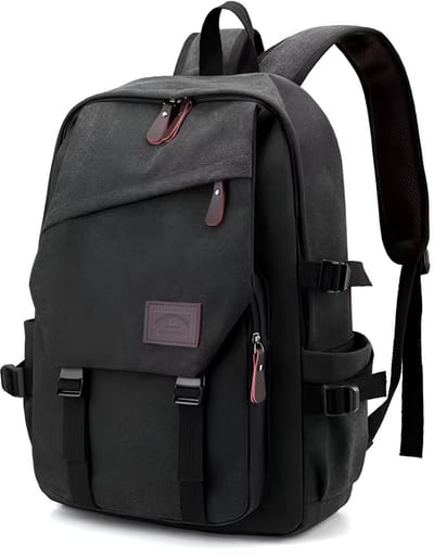 CarryQuest® - Reisrugzak Heren - Grote Capaciteit + Verstelbare Schouderbanden - Duurzaam Canvas - Zwart