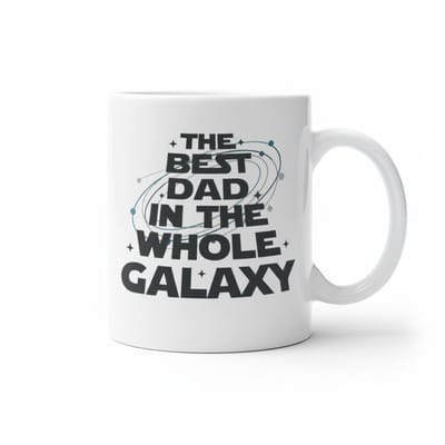 De Beste Vader van de Hele Galaxie Witte Mok 330ml – Leuk Ruimtethema Vaderdag Cadeau