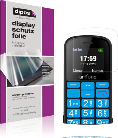dipos – 4x Beschermfolie geschikt voor artfone CS188 Senioren-Handy | Krasbestendige & heldere Screenprotector Ultra-Thin