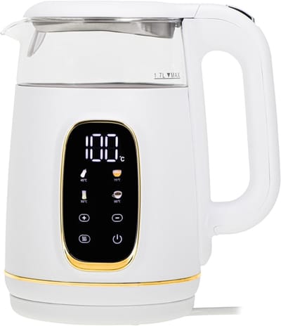 Nexvo® Waterkoker glas - Waterkoker - Wit Goud - ‎21cm x 16cm x 25cm
