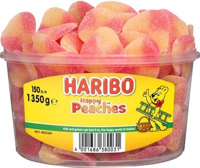 Haribo Happy Peaches - snoep in perziksmaak - 150 stuks silo