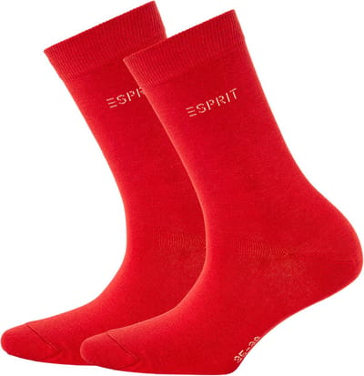 Esprit Uni 2-Pack eenkleurig katoen multipack sokken dames roze - maat 39-42