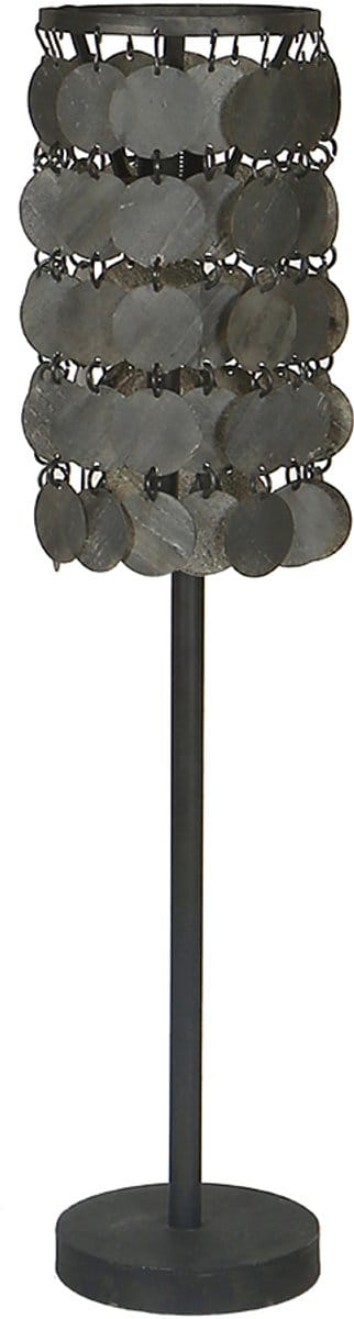 By Mooss - Tafellamp Vineer - Zwart - Ø15 cm - H70 cm - Industriële Tafellamp - Sfeerverlichting - Woonkamer - Slaapkamer