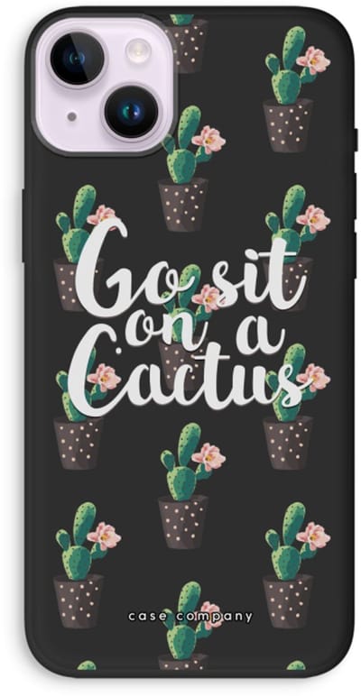 Case Company® - Hoesje geschikt voor iPhone 14 Plus hoesje - Cactus quote - Biologisch Afbreekbaar Telefoonhoesje - Bescherming alle Kanten en Schermrand