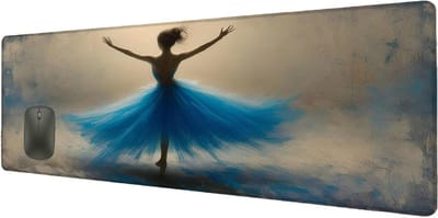 XXL Muismat - Bureau onderlegger - Gaming Kantoorwerk - Antislip Rubberen Basis - 1500 x 800 mm - Blauw Ballet