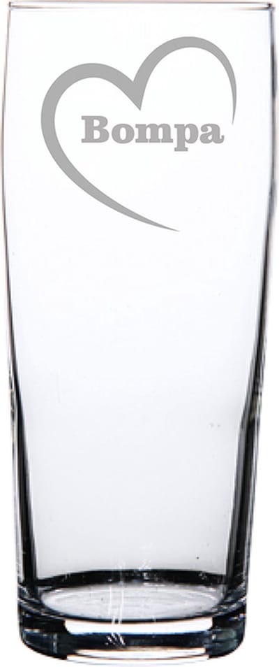 Bierfluitje gegraveerd - 19cl - Bompa-hartje