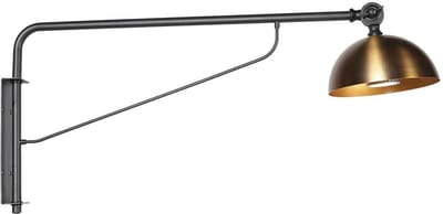Wandlamp | 16 cm | pintino | GU10 | zwart met brons | metaal | modern industrieel