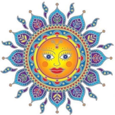 Raamsticker - Gouden Zon - 14 cm
