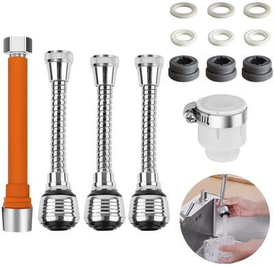 Dailygoods- Kraanverlenger 360° - Flexibele Waterkraan Verlenging - Spuitkop - Waterbesparing - Verstelbare Druk - Stil Ontwerp - Kraanaccessoire