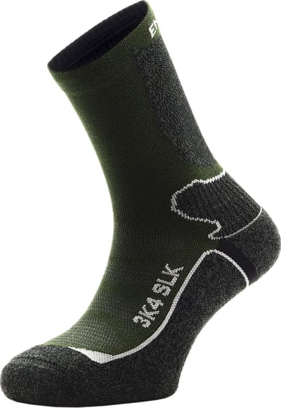 Enforma SLK-3K4 Merino Wandelsokken - Thermoregulerende Sportsokken - Achilles support - Anatomisch gevormd - Groen/Zwart - S Maat 36-38
