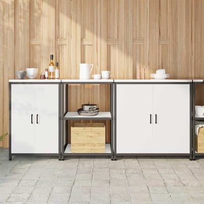 vidaXL - Keukenopbergsysteem - HATTEM - 3 - st - Wit - Koudgewalst - staal