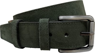 Riem Heren - Riem Dames Groen Suede Leer - 4.5 cm breed - 110 cm (taille tot 90 cm)