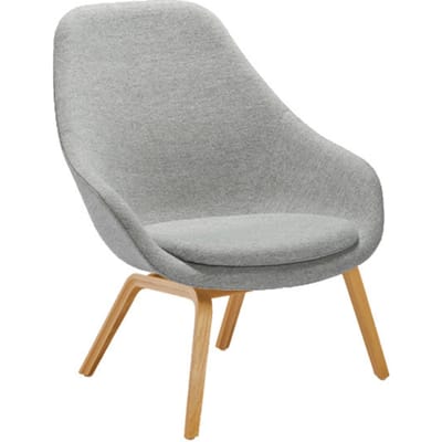 HAY - About A Lounge Chair High AAL 93 - lak op waterbasis - Kvadrat Hallingdal 130 - grijs gevlekt - grau