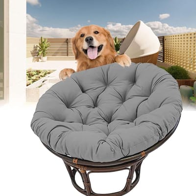 Papasan Stoelkussen - Balkon Ei Stoel - Buiten Ontspannen - Dik en Comfortabel - Rond - Geel
