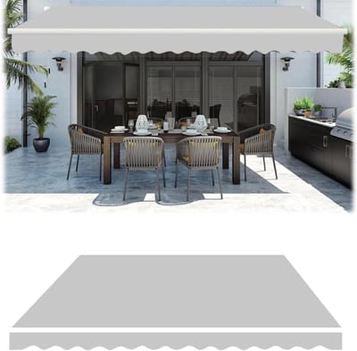 Terrasluifel Vervanghoes - Luifelstof Buiten - Terras Beschermen - Waterdicht UV-bestendig - 2 tot 5 m - Grijs
