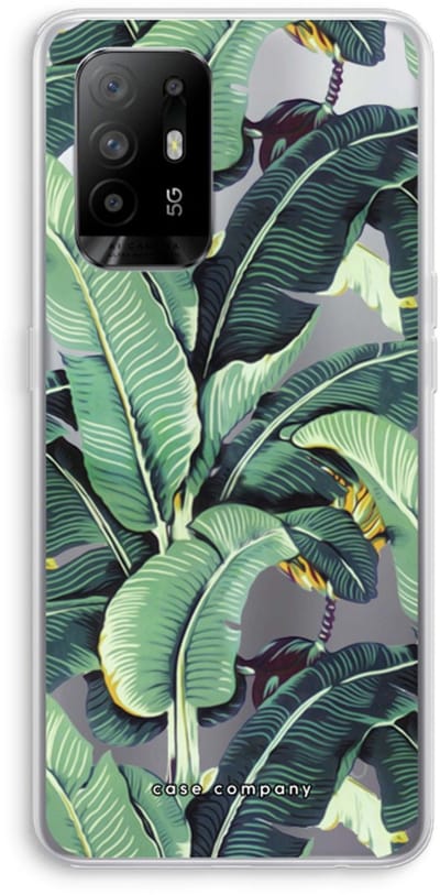 Case Company® - Hoesje geschikt voor Oppo A94 5G hoesje - Bananenbladeren - Soft Cover Telefoonhoesje - Bescherming aan alle Kanten en Schermrand
