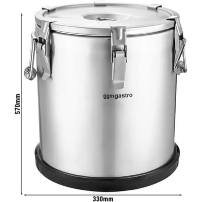 GGM Gastro Edelstahl Thermo-Transportbehälter - 35 Liter - Höhe: 570mm - mit Gummiboden